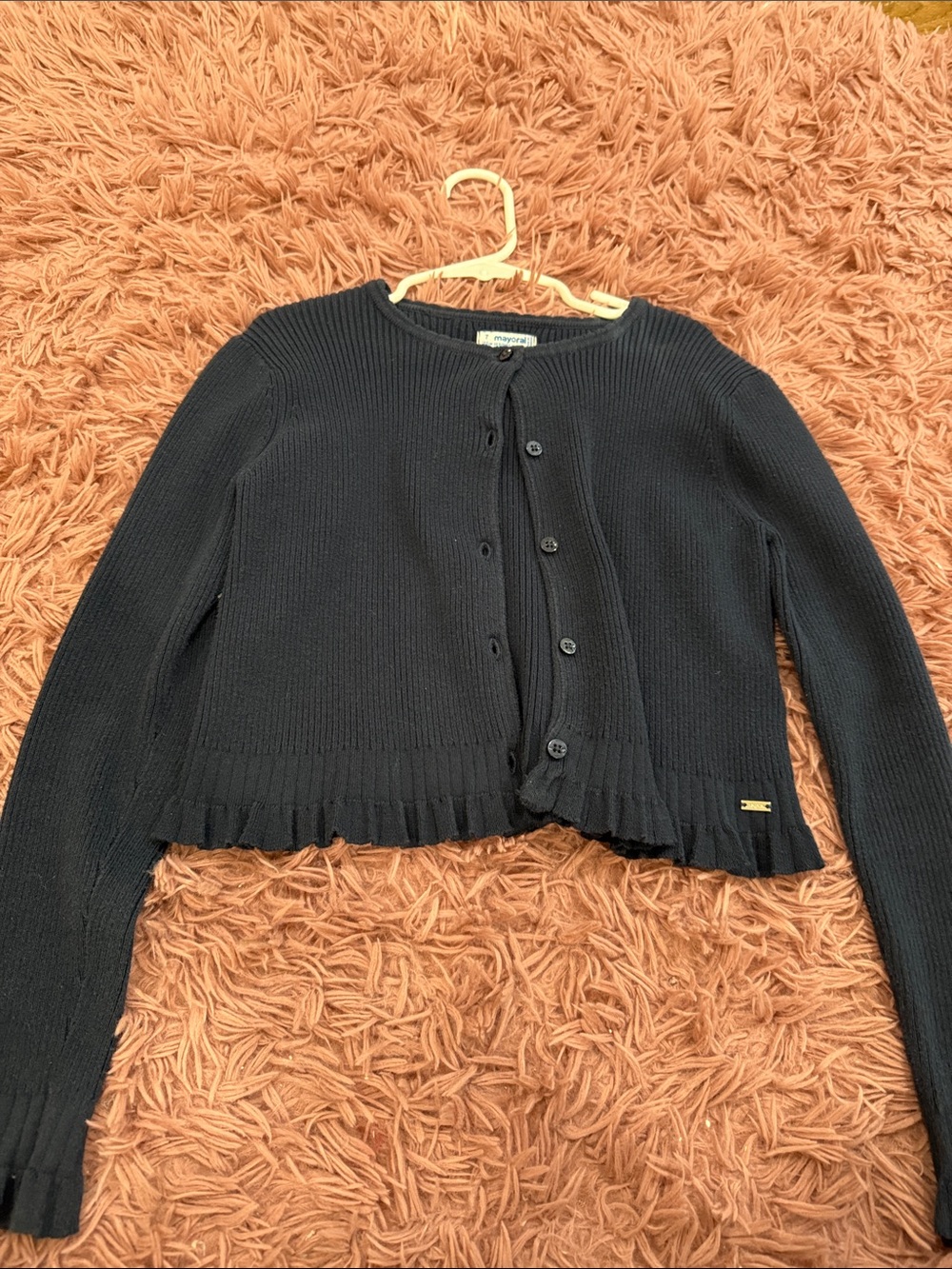 Mayoral girls navy ribbed button down cardigan